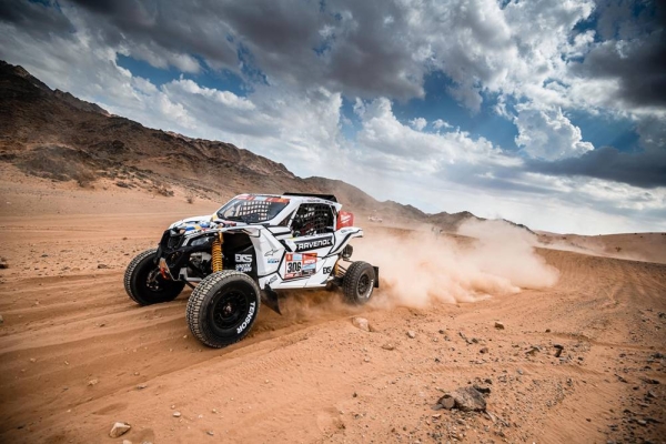 Nasser Al-Attiyah (QAT) for Toyota Gazoo Racing races during stage 3 of Rally Dakar 2022 from Al Artawiyah to Al Qaisumah,Saudi Arabia on Jan. 4, 2022 