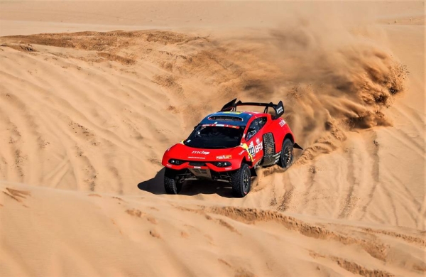 Sébastien Loeb (Fra)  and Fabian Lurquin (Bel) in action during the Stage 8 of the Dakar Rally 2022 between Al Dawadimi and Wadi Ad Dawasir on Monday in Wadi Ad Dawasir, Saudi Arabia - Photo Florent Gooden / DPPI