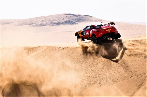 Sébastien Loeb (Fra)  and Fabian Lurquin (Bel) in action during the Stage 8 of the Dakar Rally 2022 between Al Dawadimi and Wadi Ad Dawasir on Monday in Wadi Ad Dawasir, Saudi Arabia - Photo Florent Gooden / DPPI