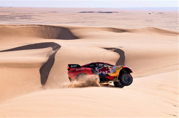 Sébastien Loeb (Fra)  and Fabian Lurquin (Bel) in action during the Stage 8 of the Dakar Rally 2022 between Al Dawadimi and Wadi Ad Dawasir on Monday in Wadi Ad Dawasir, Saudi Arabia - Photo Florent Gooden / DPPI