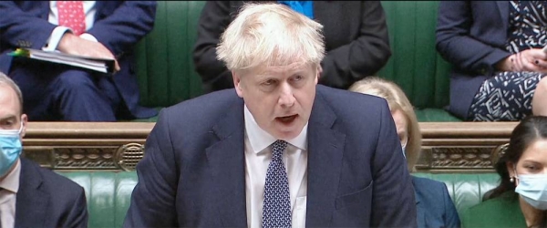 Britain's Prime Minister Boris Johnson speaks during Prime Minister's Questions in the House of Commons, London, on Wednesday.