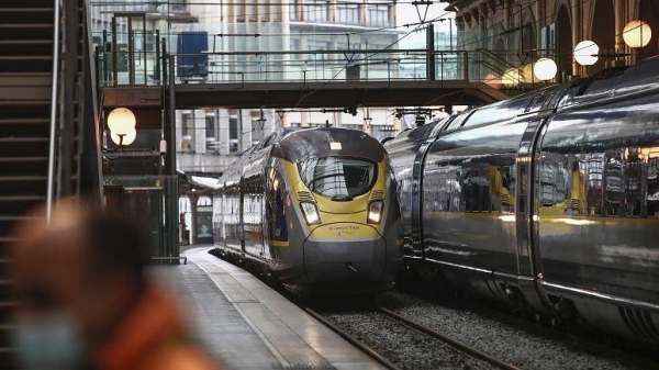 A Eurostar train arrives from London at the Gare du Nord train station in Paris. (File)