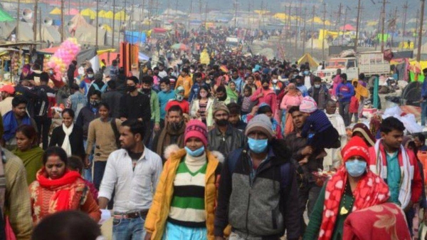 Tens of thousands of devotees are attending the Magh Mela festival.