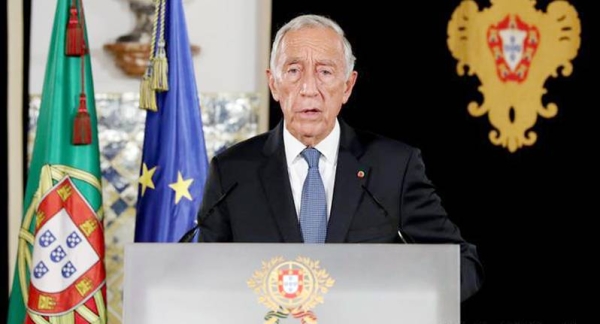 Portuguese President Marcelo Rebelo de Sousa announcing the dissolution of parliament,and calling early elections for Jan. 30. — courtesy photo