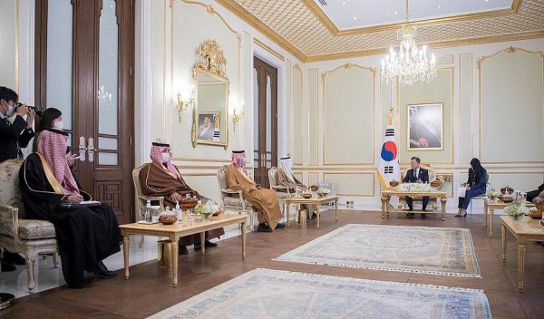 President of the Republic of Korea Moon Jae-in received in Riyadh Wednesday the Gulf Cooperation Council (GCC) Secretary General Dr. Nayef Falah Mubarak Al Hajraf.