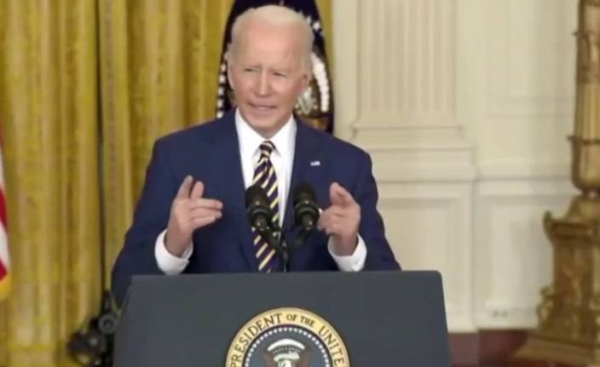 President Joe Biden speaks after first year in office.