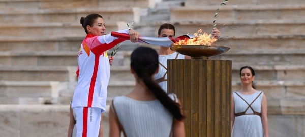 Beijing 2022 handover ceremony of the Olympic Flame in Athens, Greece.
