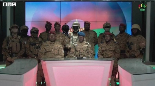 The military announced its takeover on live TV.
