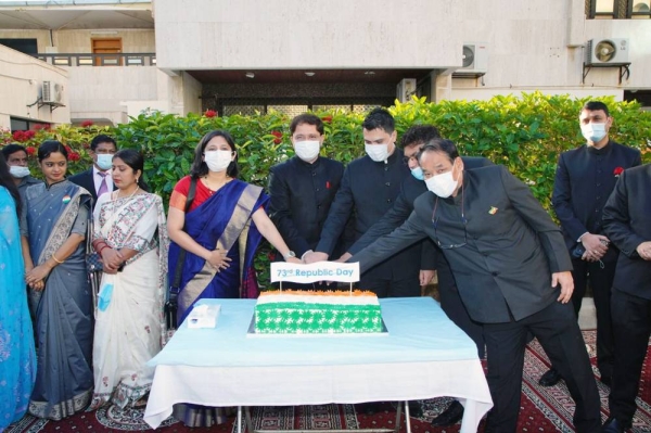 The 73rd Republic Day of India was celebrated with enthusiasm and joy in Indian Embassy with the flag hoisting ceremony on Wednesday.