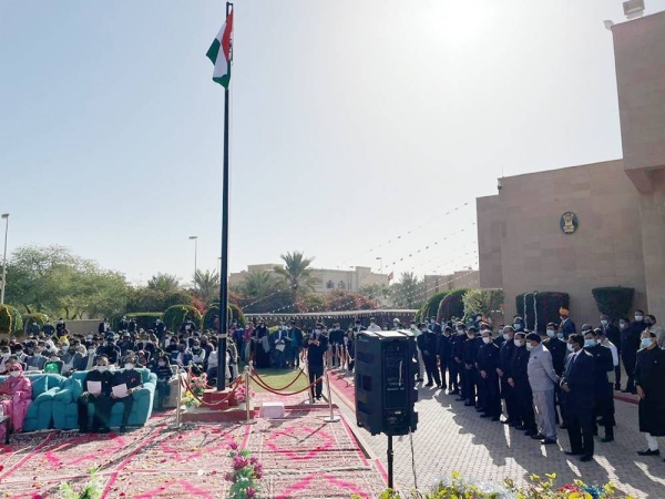 The 73rd Republic Day of India was celebrated with enthusiasm and joy in Indian Embassy with the flag hoisting ceremony on Wednesday.