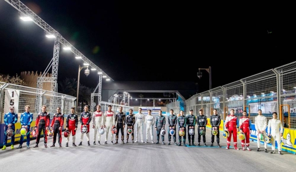 Drivers at the track ahead of Diriyah E-Prix.