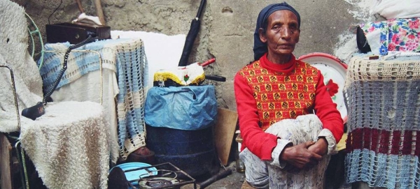 A trader affected by leprosy waits for customers in Addis Ababa, Ethiopia. — courtesy ILO/Fiorente A.