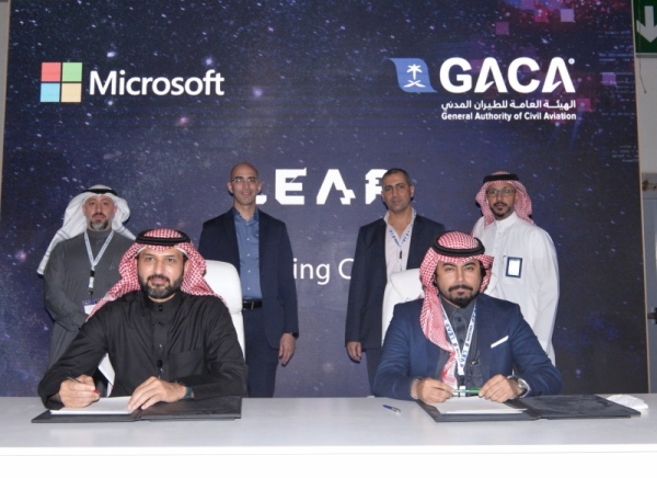 The General Authority of Civil Aviation (GACA) signed Wednesday a memorandum of understanding with Microsoft Arabia Ltd., on the sidelines of the activities of the International Technology Conference that’s being held at the Riyadh Front Expo.