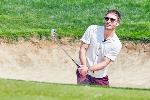 Ed Westwick played a couple of holes at Royal Greens