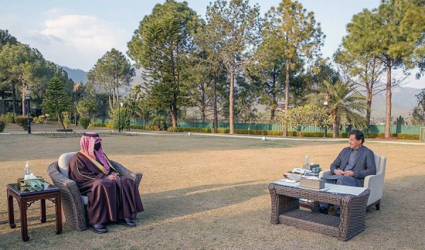 Pakistani Prime Minister Imran Khan received Minister of Interior Prince Abdulaziz Bin Saud Bin Naif in Islamabad on Monday.