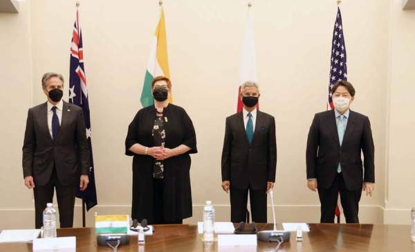 The foreign ministers of the four members of the Quad — India, Australia, Japan and the US — at the Quadrilateral Security Dialogue in Melbourne on Friday.