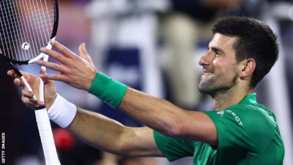 Djokovic had not played a competitive match in 2022 before appearing in Dubai.