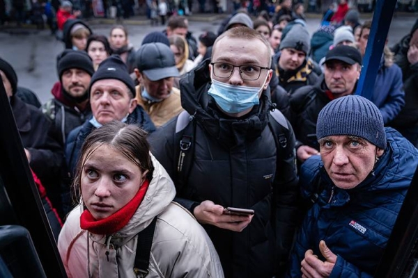 Civilians have been seen trying to flee major cities.
