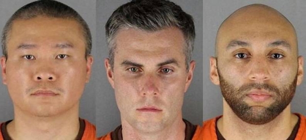 Tou Thao, 36, J Alexander Kueng, 28, and Thomas Lane, 38, were charged with showing 
