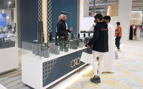 The perfume exhibition, the largest of its kind in the Middle East, kicked off its activities Saturday to the Riyadh Season visitors at Riyadh Front area and will continue until March 14.