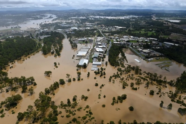 Australia's third-most populous city Brisbane was underwater Monday after heavy rain brought record flooding.