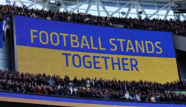 There have been shows of support for Ukraine at football matches since Russia launched their invasion of the country last Thursday.