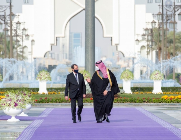 Crown Prince Muhammad bin Salman, Deputy Prime Minister and Minister of Defense received on Tuesday the Cypriot President Nicos Anastasiades in Riyadh at Al-Yamamah Palace, where an official reception was held to welcome him.