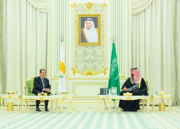 Crown Prince Muhammad bin Salman, Deputy Prime Minister and Minister of Defense received on Tuesday the Cypriot President Nicos Anastasiades in Riyadh at Al-Yamamah Palace, where an official reception was held to welcome him.