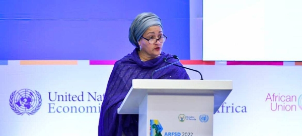 UN Deputy Secretary-General Amina Mohammed addressing the Eighth Session of the Africa Regional Forum on Sustainable Development, in Kigali Rwanda.