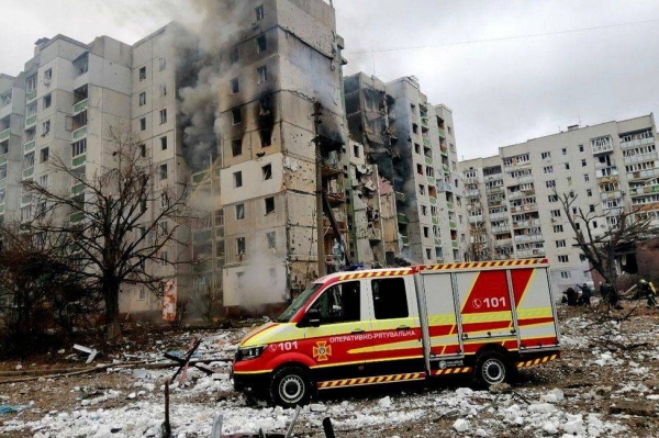 Russian strikes damaged or destroyed multiple residential buildings in Chernihiv.