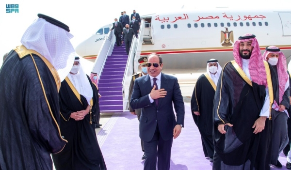 At King Khalid International Airport, Crown Prince Muhammad Bin Salman, deputy prime minister and minister of defense, received President El-Sisi and welcomed him in his second country, the Kingdom of Saudi Arabia.