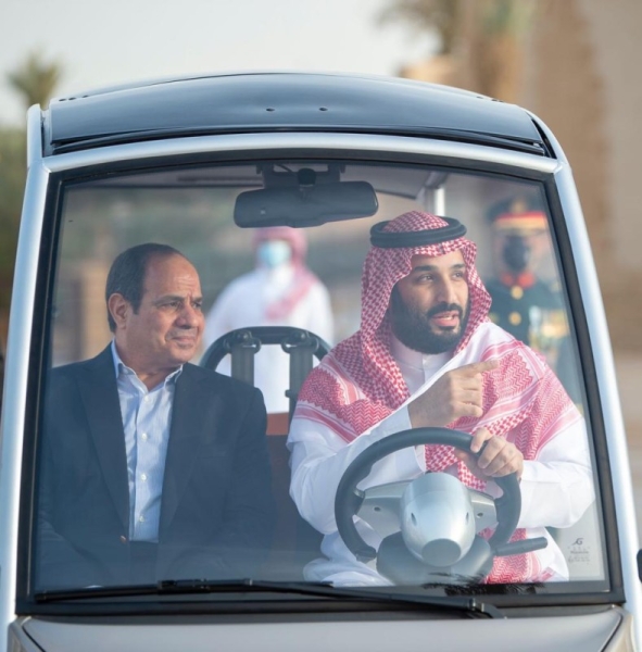 Crown Prince, Egyptian president tour Al-Turaif historical district in Diriyah