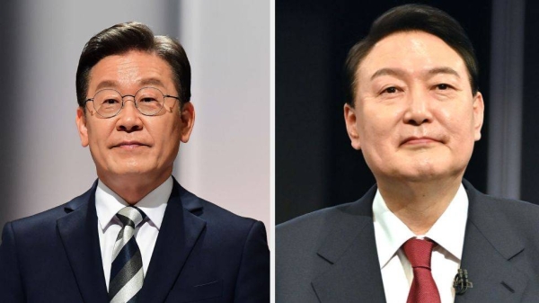 Yoon Suk-yeol (R) and Lee Jae-myung.