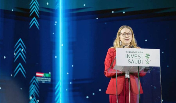 Minister of Investment Khalid Al-Falih and Austria’s Minister for Digital & Economic Affairs Dr. Margarete Schrambock at the Saudi-Austrian Business and Investment Forum in Riyadh on Monday.