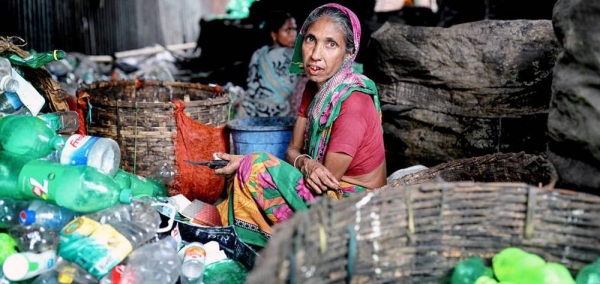 A woman works in a plastic recycling factory in Bangladesh. — courtesy UN Women/Mohammad Rakibul Hasa