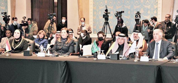 Minister of Commerce Dr. Majid Bin Abdullah Al-Qasabi speaks at the third meeting of the Governance Council of the Arab-African Trade Bridges Program in Cairo on  Monday.