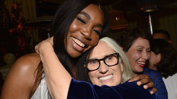 Venus Williams and Jane Campion embraced at a Critics Choice Awards after-party.