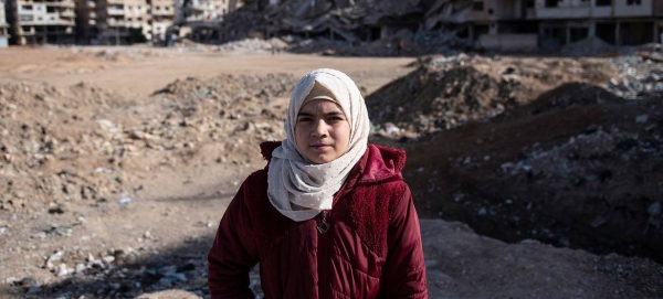 Eleven-year-old Aminah has lived through the devastating conflict in Syria, which killed her dad and eldest brother.
