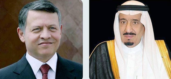 Custodian of the Two Holy Mosques King Salman, right, and King Abdullah II of the Hashemite Kingdom of Jordan.