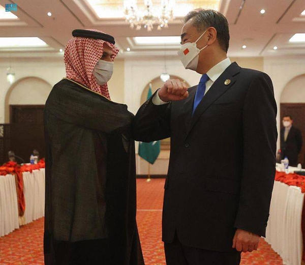 Foreign Minister Prince Faisal Bin Farhan met here on Tuesday with his Chinese counterpart Wang Yi