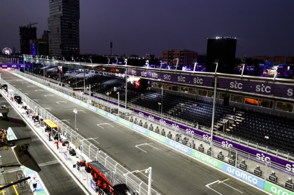 stc and Aramco Branding during the Saudi Arabian GP at Jeddah Street Circuit on Thursday March 24, 2022 in Jeddah, Saudi Arabia. (Photo by Carl Bingham / LAT Images)