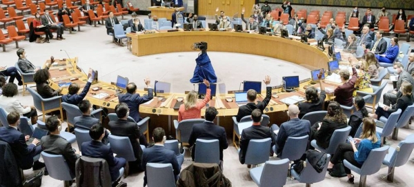Rosemary DiCarlo, Under-Secretary-General for Political and Peacebuilding Affairs, addresses the Security Council meeting on non-proliferation and the Democratic People's Republic of Korea. — courtesy UN Photo/Eskinder Debebe