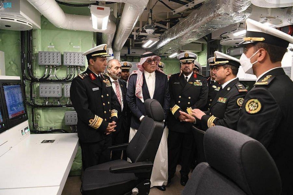Saudi Navy Commander Al-Ghufaili launches HMS Al-Jubail in Spain