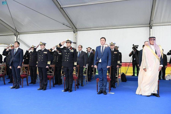 Saudi Navy Commander Al-Ghufaili launches HMS Al-Jubail in Spain