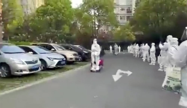 Recent Chinese high tech way of fighting COVID-19 in Shanghai, which is in in lockdown mode.