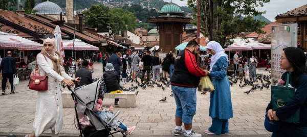 People walk through the streets of Sarajevo, Bosnia and Herzegovina (file photo).