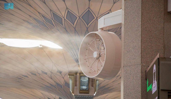 Convertible umbrellas provide shade to 228,000 worshippers in Prophet’s Mosque