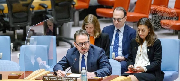 
Carlos Ruiz Massieu, Special Representative of the Secretary-General for Colombia, briefs the Security Council. — courtesy UN Photo/Loey Felipe
