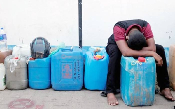 Photo of one family struggling to get fuel in Sri Lanka.