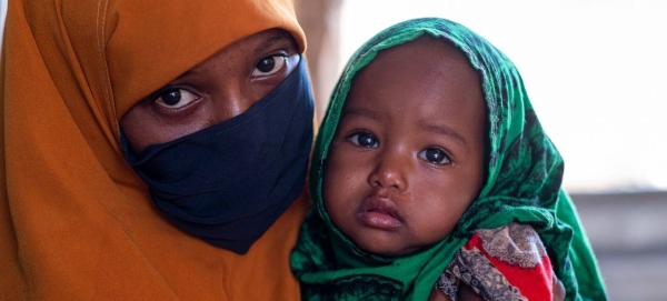 Mother and child at Health Center for malnutrition, Somalia.